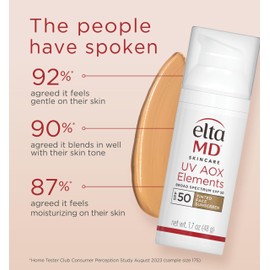 EltaMD UV Elements Tinted Moisturizer with Broad-Spectrum SPF 44, Mineral Face Sunscreen, Water-Resistant, Oil-Free, Face Moisturizer 2.0 oz Airless Pump (2 pack)
