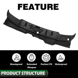 LQI Windshield Wiper Cowl Vent Grille Panel Compatible with Dodge Ram 1500 2002-2008, Fit Dodge Ram 2500 3500 2003-2009 Black 55056006AE