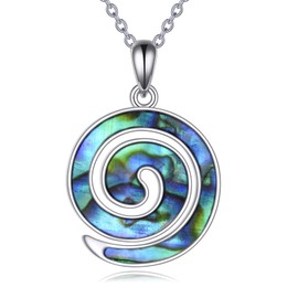 JERWLI Spiral Necklace 925 Sterling Silver Swirl Spiral Pendant Necklace Maori Koru Necklaces Spiral Jewelry Gifts For Women Lover