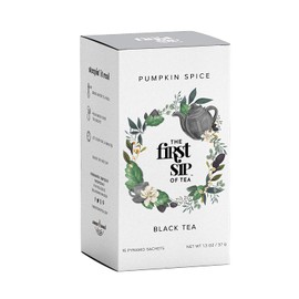 Pumpkin Spice Tea Bags - Black Tea with real Pumpkin, Cinnamon & Spices, Caffeine - 16 Cups | The Spice Hut, First Sip of Tea