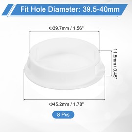 uxcell 8Pcs 38mm(1-1/2") Nylon Hole Plugs, Flush Type Panel Round Snap in Fastener Knockout Locking Plugs for Furniture Insert End Caps Panels, White