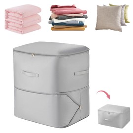 Sfit Ultra Space-Saving Self-Compression Organiser, Space Saving Bag, Compressing Bag, Large Storage Bag for Clothes (Grey, 52 x 42 x 60)