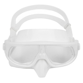 Diving Goggles Dual Use PC Silicone Antifog Waterproof Scuba Diving Mask for Adult Freediving Swim White