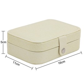 Time to Sparkle Travel Jewelry Box PU Leather Jewelry Organizer for Girls, Double Layer Portable Mini Travel Case Display Storage Holder Boxes for Stud Earrings Rings Necklaces Bracelets Glitter White