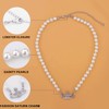 YuSaug Women's Pearl Necklace Saturn, Pearl Planet Necklace, Silver Saturn