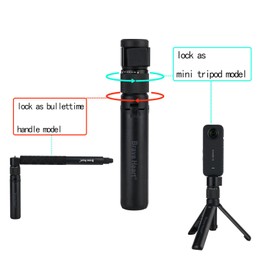 Bullet Time Handle Tripod Multi-Functional Tabletop Fold Tripod for insta360 X4 Insta 360 X3,ONE RS,GO 2,ONE X2,ONE R,ONE X ONE RS Sport Camera Accessories (Black)