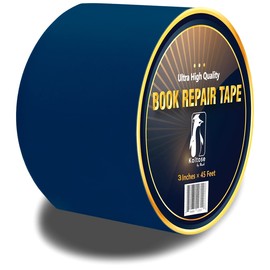 Blue Bookbinding Tape, Blue Cloth Book Repair Tape for Bookbinders, Blue Fabric Hinging Tape, Craft Tape, 3" Inches by 45' Feet, Acid Free and Archival Safe Tape for Crafts & Book Repair