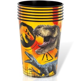 Unique Industries Multicolor Jurassic World 3 Plastic Stadium Cup - 16oz (1 Piece) | Durable and Reusable Drinkware - Ideal for Parties, Events, and Movie Nights