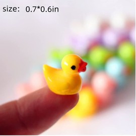 Mini Resin Ducks for Crafts, 100pcs Cute Resin Ducks Miniature Colorful Tiny Duck Accessories DIY Charms for Crafts Party Supplies Desk Room Home Decoration Yellow