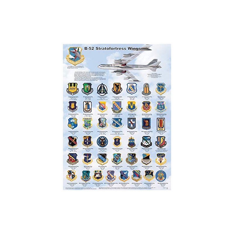 B-52 Stratofortress Wings Poster 18 x 24 Military Airplanes