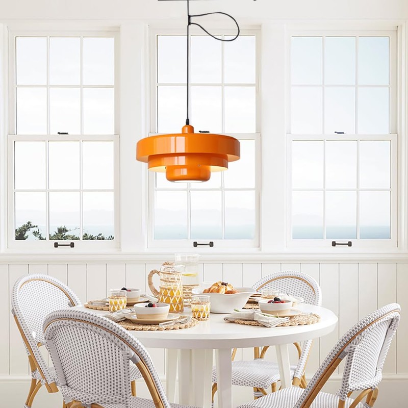 Meefad Adjustable Hanging Light Fixtures, Modern Swing Arm Pendant Light,
