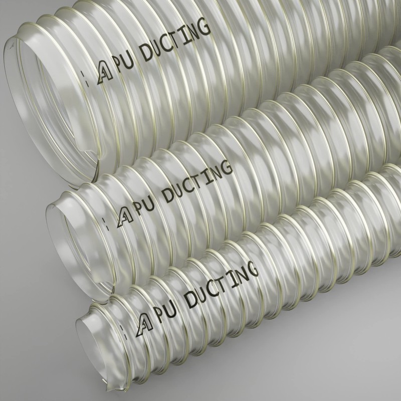 5 Inch Clear PU Polyurethane Ducting Flexible Hose 1 Metre