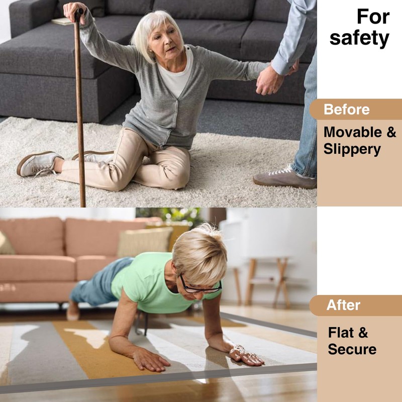 Flexible PVC Carpet Edge Trim Strip, Self-Adhesive, Cuttable Floor Transition