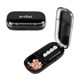 Black, Portable, Two-Part Pill Splitter, Pill Divider
