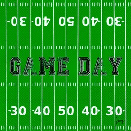 Boston International IHR 3-Ply Paper Napkins, 20-Count Cocktail Size, Game Day Field