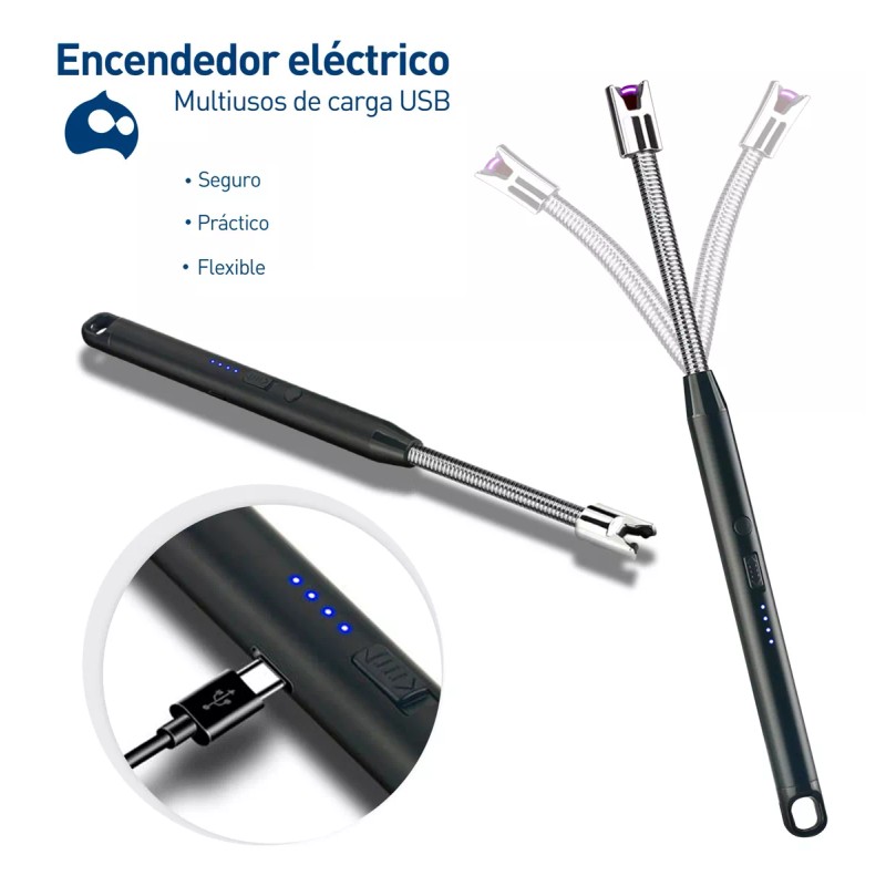 Bluelander Encendedor Eléctrico Para Cocina Carga Usb Portátil Multiuso