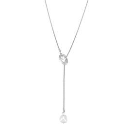 Moonstan Necklace, Long Necklace, Women's, Popular, Pearl, Gold, Silver, Surgical Stainless Steel, Chain, Hypoallergenic, Simple, Gift, Present Lariette, Stainless Steel, No Gemstone