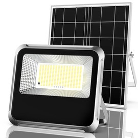 Engrepo Solar Light Outdoor, 10000LM Luces Solares Dusk to Dawn Auto On/Off Solar Powered Security Flood Light Outside IP65 Waterproof with Remote Control for Wall Porch, Shed, Barn. 20000mAh.