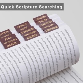 RETTACY Bible Tabs, for Women & Men, 66 Tabs for Old & New Testament, Additional 18 Tabs for Apocrypha, Bible Study Supplies & Christian Gifts (Brown)