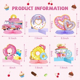 Dianelhall 11 Pieces Donut Table Decorations Donut Time Honeycomb Centerpieces Candyland Party Decorations Donut Grow up Doughnut Birthday Baby Shower Photo Prop Supplies