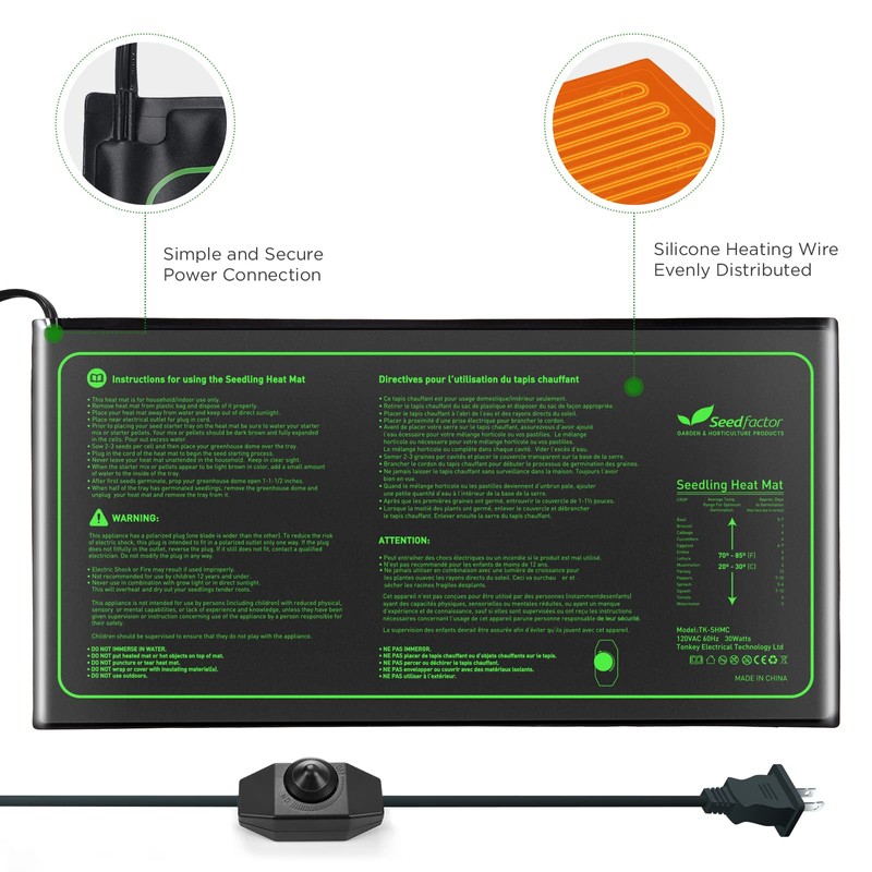 MET Certified 2 Pack Seedling Heat Mat, Seedfactor Adjustable Temperature