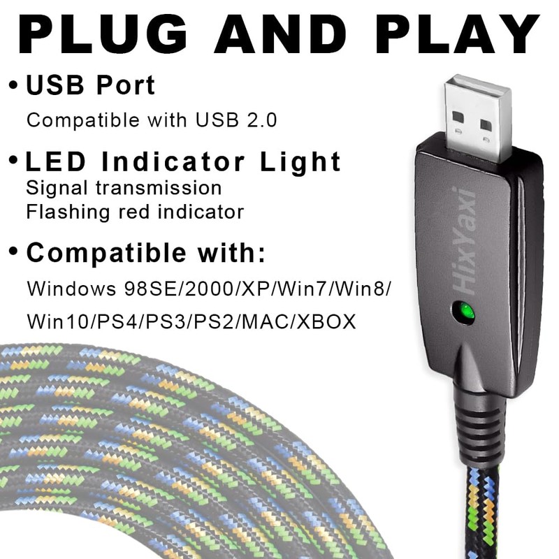 HixYaxi USB Guitar Cable Guitar to Pc Interface USB to
