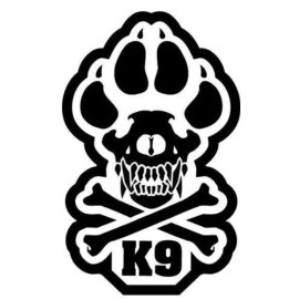 Greenstar K9 Vinyl Decal Sticker Police ServicDog Military 5" Tall x 3.1" Wide Many Colors - Black