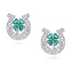 YAFEINI Horseshoe Stud Ohrringe 925 Sterling Silber Clover Horseshoe Ohrring