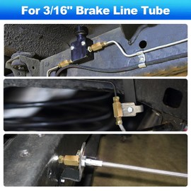 Spurtar 21 Pcs Brake Line Fittings, 3/16 Brake Line Fitting Kit, 3/8 Inch-24 Threads Brass Union Assortment Includes 7 Pcs Unions 14 Pcs Nuts