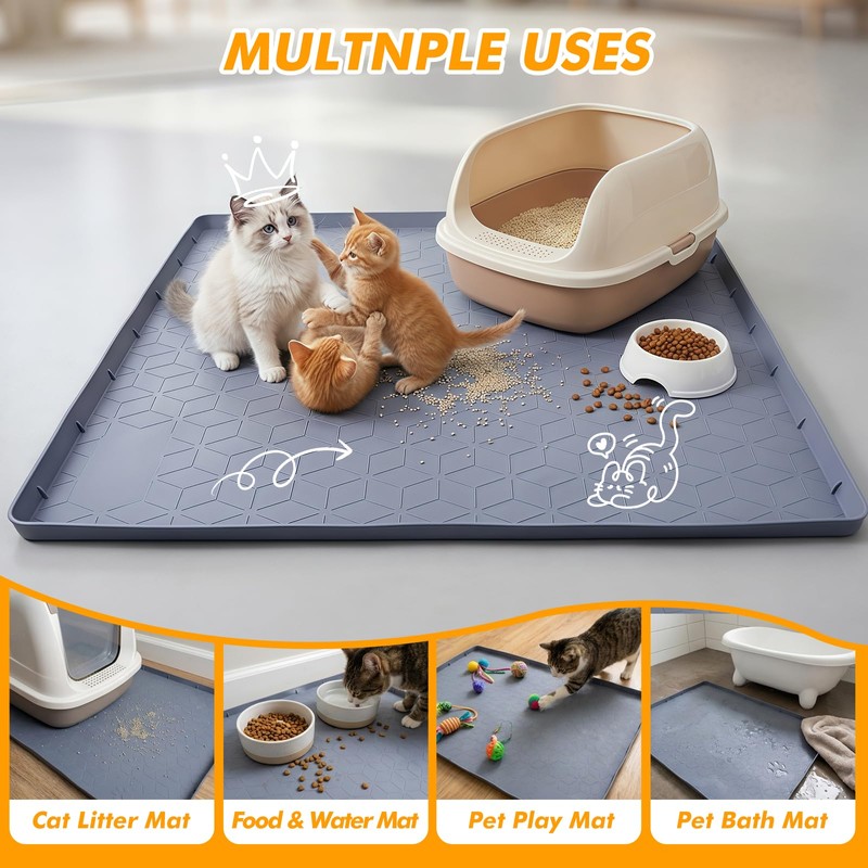 swihorab Silicone Cat Litter Mat for Litter Box, 31" x