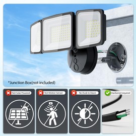 Onforu 130W Flood Lights Outdoor, 2 Packs Outdoor Security Lights 13000LM, 6500K LED Outdoor Flood Lighting Fixture, 3 Adjustable Heads, IP65 Waterproof Exterior Floodlight for Yard,Garage,Eave Mount