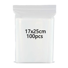 HVDHYY 17 * 25cm Plastic Bags 100pcs,Resealable Clear Bags, Thickening Sealed Storage Bag Suitable for Storage and Classification of Household Kitchen Sundries Clothing Packaging