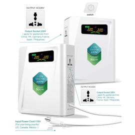 Voltage Converter 110 to 220 Step Up Transformer 500W, No Noise, Ten Protection Functions, CE & CQC Certified ，using 220V Asia Euro Appliance in US
