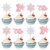 24 piezas de decoración de copo de nieve para cupcake