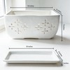 Sanmudecor Orchid Pot, White, 10 Inch, Rectangular Planter Flower Pot