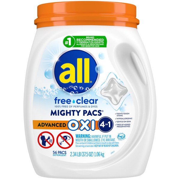 all all Laundry Detergent Pacs, Mighty Pacs with OXI Stain