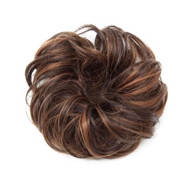 Messy Hair Scrunchies Hair Bun Extensions Curly Wavy Hair Pieces For Women Updo Ponytail Hair Extensions Hair Donut Hair Chignons Hair Accessories - Dark Brown & Light Auburn