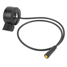 130X Electric Bike Throttle Accelerator, 3 Pin Waterproof Connector Thumb Throttle for BBS01 BBS02, Compatible with 24V-72V, 22mm Diameter, ABS Material
