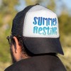 Beach Theme Hat Summer Vibes Summer Resting Trucker Hat Black