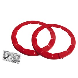 Talisman Designs Adjustable Pie Shield | 8 to 11.5 Inch Rimmed Dishes | Pie Crust Protector I Red - Set of 2