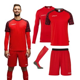 uhlsport Football - Teamsport Textile - Goalkeeper Jerseys Reaction Goalkeeper Set Red Black 2XL, Red black
