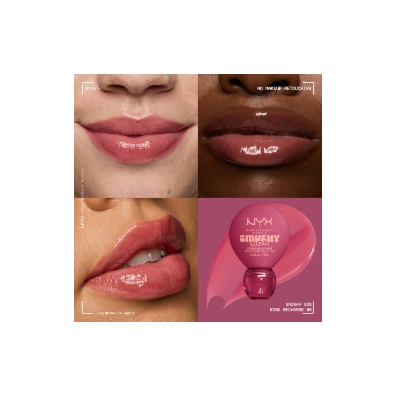 NYX Professional Makeup, Smushy SOS, Mascarilla Labial Hidratante Tipo Balsamo