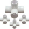 3/4" 4-Way Tee Furniture Grade PVC Fitting in White, UV-Resistant,