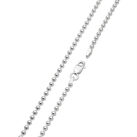 Vinani Ball Chain Necklace Italy Sterling Silver 925 Charm Bead Chain BC2