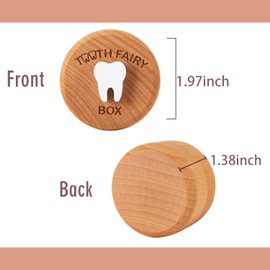 YEALRUSON Tooth Fairy Box for Girls and Boys Wooden Tooth Box with 3D Tooth, Lost Teeth Holder Toddler Teeth Case (1 tooth fairy box)