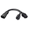 JORINDO 0.32M/1FT C14 to C19+5-15R Y Splitter Power Plug Cord，C14