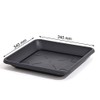 Anthracite square flower pot with saucer TERRA 37x37 cm ,