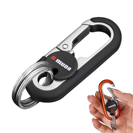 WAPSAT Key Chains Men, 2024 Car Key Chain for Men, Anti-Loss Keychain with Double Keyrings, Quick Release Key Chain (2pcs,Blue+Orange)