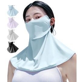 Joystech 2025 Summer New Release, Patent Opening, UPF 50+, Sun Protection, Face Cover, UV Protection, Cooling Mask, Washable, Sunscreen Mask, 100% Ice Silk (Patent Opening Separate, Contact Cool, Not