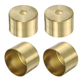 sourcing map 4Pcs Metal Furniture Feet Cover, 1.69 x 1.18 Inch Conical Gold Table Foot Cap Increase Height Furniture Pads Leg Cover Protector for Chair, Table, Sofa